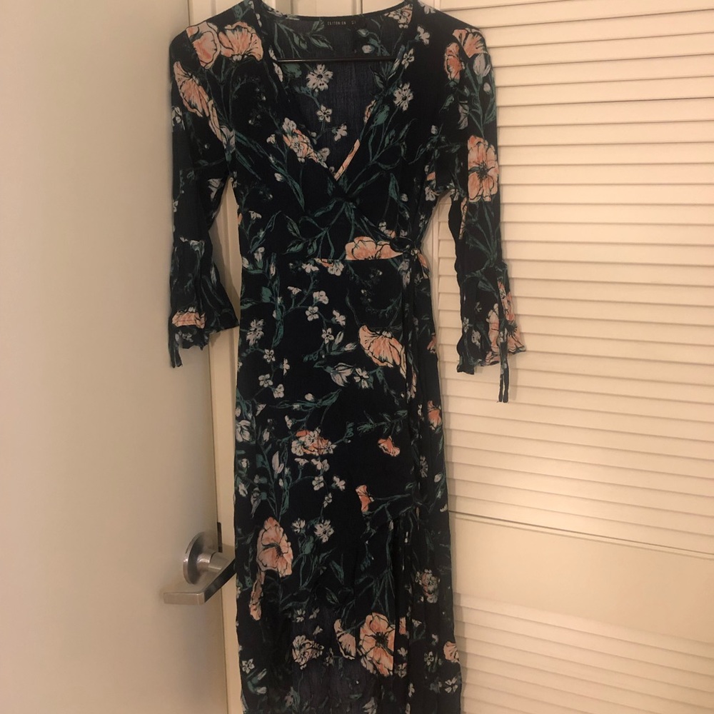 Long wrap summer dress .